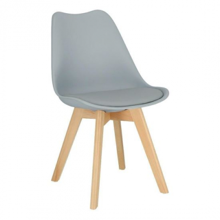 Scaune bucatarie - SCAUN BUCATARIE/LIVING, SEZUT PU, GRI, 48.5X54X82 CM, OSLO