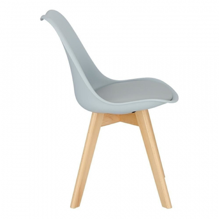 SCAUN BUCATARIE/LIVING, SEZUT PU, GRI, 48.5X54X82 CM, OSLO [6]