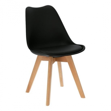 Scaune bucatarie - SCAUN BUCATARIE/LIVING, SEZUT PU, NEGRU, 48.5X54X82 CM, OSLO