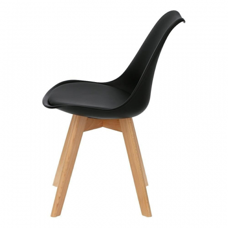 SCAUN BUCATARIE/LIVING, SEZUT PU, NEGRU, 48.5X54X82 CM, OSLO [2]
