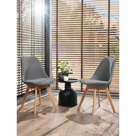 SCAUN BUCATARIE/LIVING, STOFA, LEMN, GRI, 49X55X82 CM, ALTA [9]