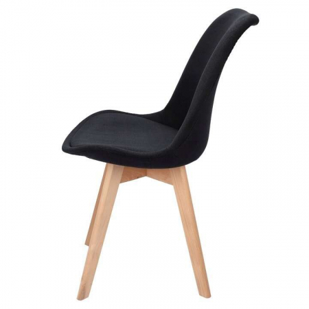 SCAUN BUCATARIE/LIVING, STOFA, LEMN, NEGRU, 49X55X82 CM, ALTA [3]