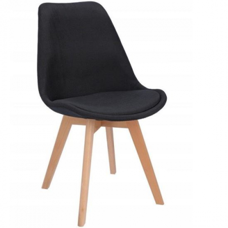 SCAUN BUCATARIE/LIVING, STOFA, LEMN, NEGRU, 49X55X82 CM, ALTA [0]