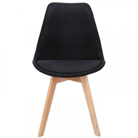 SCAUN BUCATARIE/LIVING, STOFA, LEMN, NEGRU, 49X55X82 CM, ALTA [2]