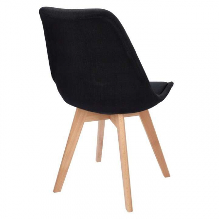 SCAUN BUCATARIE/LIVING, STOFA, LEMN, NEGRU, 49X55X82 CM, ALTA [1]