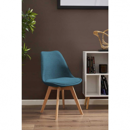SCAUN BUCATARIE/LIVING, STOFA, LEMN, VERDE MARIN, 49X55X82 CM, ALTA [9]
