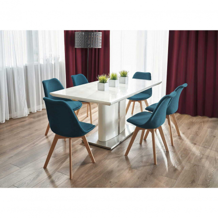 SCAUN BUCATARIE/LIVING, STOFA, LEMN, VERDE MARIN, 49X55X82 CM, ALTA [10]