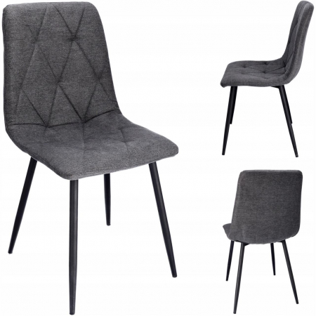 SCAUN BUCATARIE/LIVING, TAPITAT, TEXTIL, METAL, GRI, 44X52X89 CM, VENA [7]