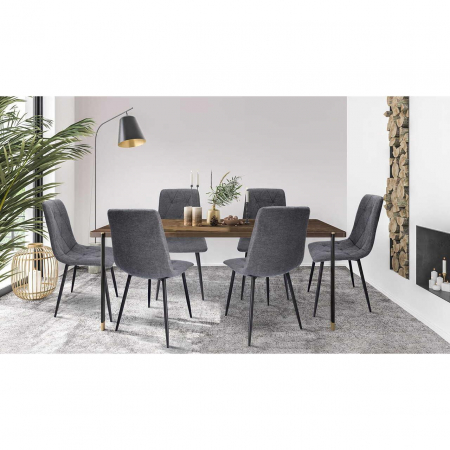 SCAUN BUCATARIE/LIVING, TAPITAT, TEXTIL, METAL, GRI, 44X52X89 CM, VENA [8]