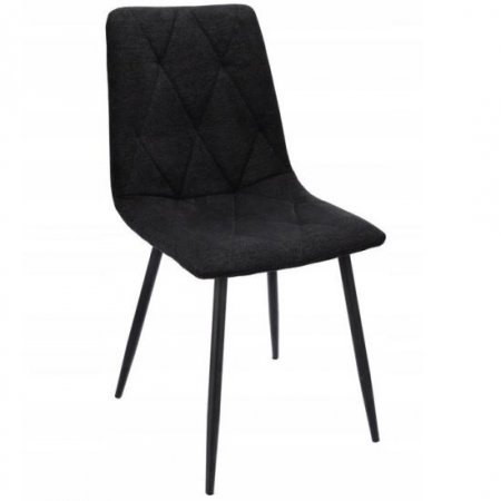 Scaune bucatarie - SCAUN BUCATARIE/LIVING, TAPITAT, TEXTIL, METAL, NEGRU, 44X52X89 CM, VENA