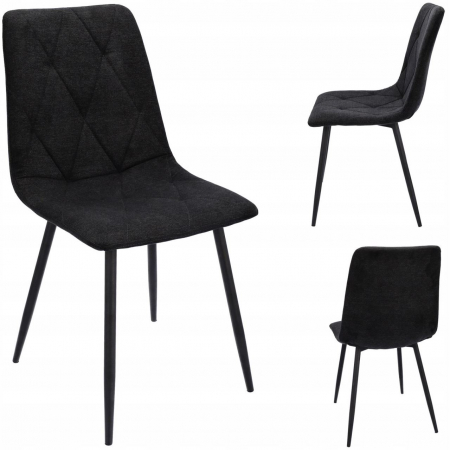 SCAUN BUCATARIE/LIVING, TAPITAT, TEXTIL, METAL, NEGRU, 44X52X89 CM, VENA [7]