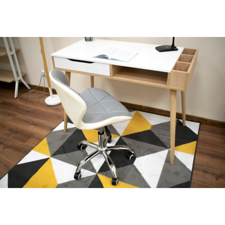 SCAUN DE BIROU, ARTOOL, AVOLA, ROTATIV, PIELE ECOLOGICA, GRI SI ALB, 47.5X55.5X84.5 CM [3]