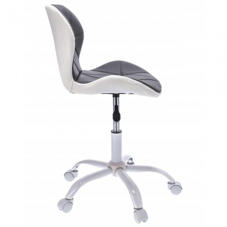 SCAUN DE BIROU, JUMI, ENDO, ROTATIV, PIELE ECOLOGICA, GRI SI ALB, 46X52X73-85 CM [2]