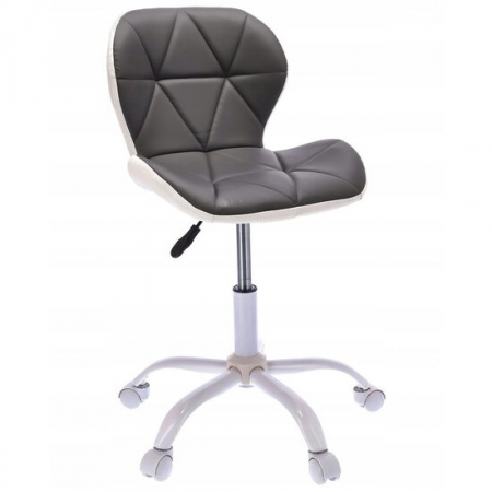 Scaune - SCAUN DE BIROU, JUMI, ENDO, ROTATIV, PIELE ECOLOGICA, GRI SI ALB, 46X52X73-85 CM