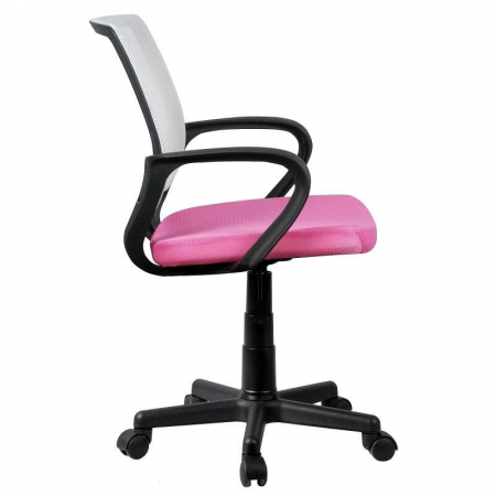 SCAUN DE BIROU PENTRU COPII, ROTATIV, ALB, ROZ SI NEGRU, MAX 100 KG, 53X56.5X81/93 CM [5]