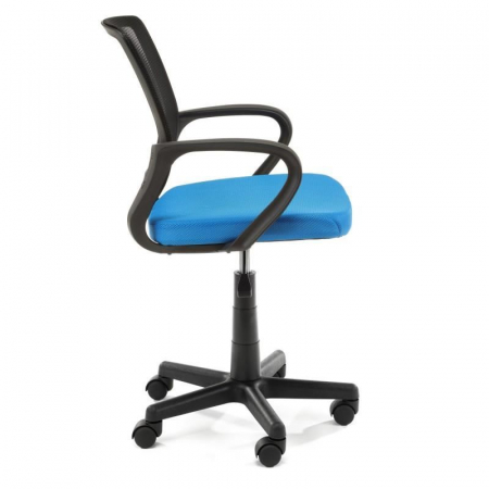 SCAUN DE BIROU PENTRU COPII, ROTATIV, ALBASTRU SI NEGRU, MAX 100 KG, 53X56.5X81/93 CM [5]