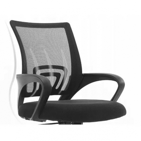 SCAUN DE BIROU, ROTATIV, CU PLASA, COTIERE, NEGRU, 63X48X84/94 CM [3]