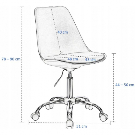 SCAUN DE BIROU, ROTATIV, GRI, 51X78/90 CM [4]
