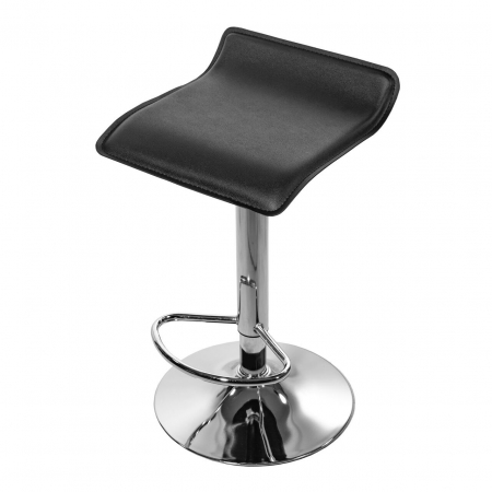 SCAUN DE BUCATARIE/BAR, ARTOOL, FORT, ROTATIV, PIELE ECOLOGICA, NEGRU SI ARGINTIU, 38X39X84 CM [1]