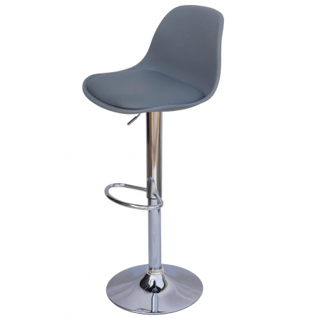 SCAUN DE BUCATARIE/BAR, DUKE, ROTATIV, GRI SI ARGINTIU, 39X30X83-105 CM [3]