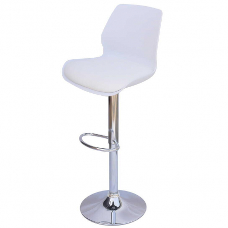 SCAUN DE BUCATARIE/BAR, PORTLAND, ROTATIV, ALB SI ARGINTIU, 40X35X85-107 CM [2]
