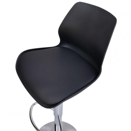SCAUN DE BUCATARIE/BAR, PORTLAND, ROTATIV, NEGRU SI ARGINTIU, 40X35X85-107 CM [1]