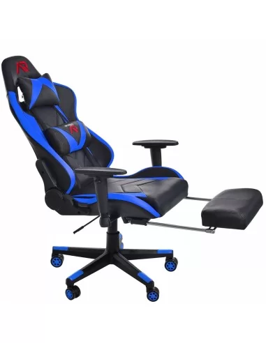 Scaune gaming - SCAUN DE GAMING,CU SUPORT PENTRU PICIOARE, ALBASTRU/NEGRU