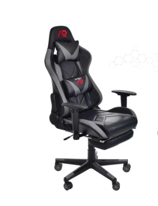 Scaune gaming - SCAUN DE GAMING, CU SUPORT PENTRU PICIOARE, GRI,