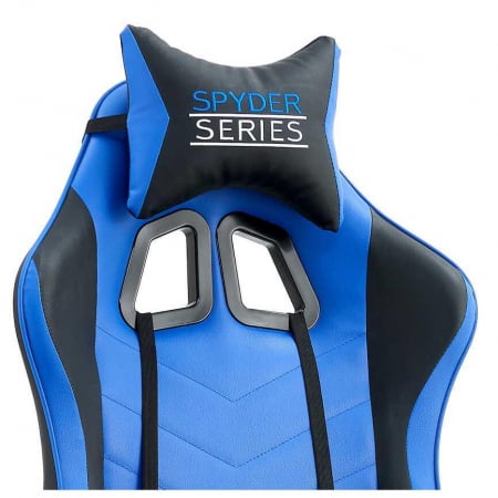 SCAUN DE GAMING, PIELE ECOLOGICA, CU PERNA LOMBARA, ALBASTRU SI NEGRU, 63X49X125 CM, SPYDER EXTREME [2]