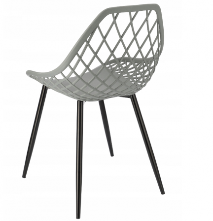 Scaun de gradina terasa ,cu picioare metal,MODERN,Negru/Gri [2]