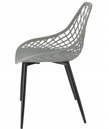 Scaun de gradina terasa ,cu picioare metal,MODERN,Negru/Gri [3]