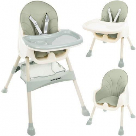 SCAUN DE MASA PENTRU BEBELUSI, 3 IN 1, VERDE, MAX 20 KG, 60X75X92 CM, KRUZZEL [11]