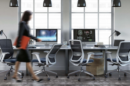 SCAUN ERGONOMIC COL, INDIGO, CU BAZA ALUMINIU [2]