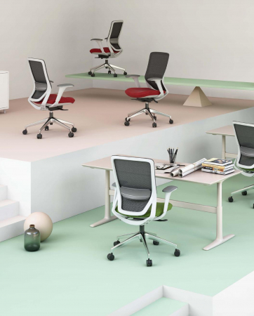 SCAUN ERGONOMIC COL, INDIGO, CU BAZA ALUMINIU [1]
