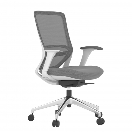 Amenajari Interioare - SCAUN ERGONOMIC COL, LIGHT GREY, CU BAZA ALUMINIU