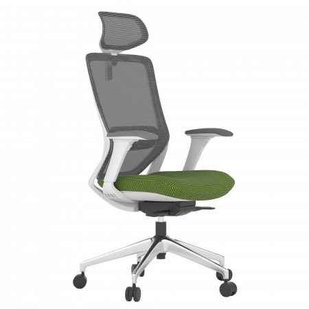 Birouri - SCAUN ERGONOMIC COL, VERDE, CU BAZA ALUMINIU