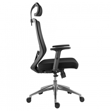 SCAUN ERGONOMIC JOJO HI A CU BAZA ALUMINIU, NEGRU [1]