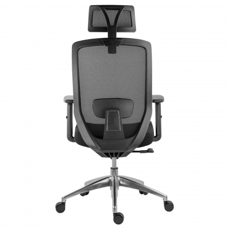 SCAUN ERGONOMIC JOJO HI A CU BAZA ALUMINIU, NEGRU [3]
