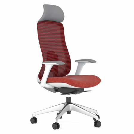 Birou - SCAUN ERGONOMIC LIDO-H, DULL-RED, CU BAZA ALUMINIU