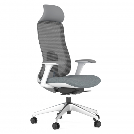 Birou - SCAUN ERGONOMIC LIDO-H, LIGHT GREY, CU BAZA ALUMINIU