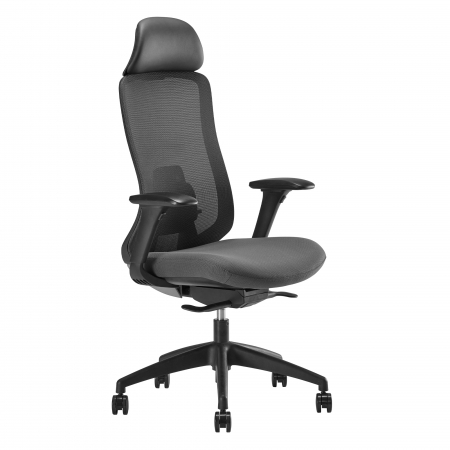 Birou - SCAUN ERGONOMIC LILI, NEGRU, GRI INCHIS