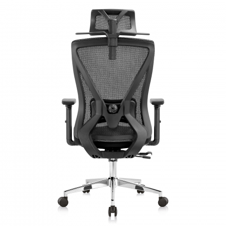 SCAUN ERGONOMIC LUCA CU BAZA CROM, NEGRU [4]