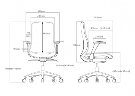 SCAUN ERGONOMIC LUKY, ALB, GRI INCHIS [1]