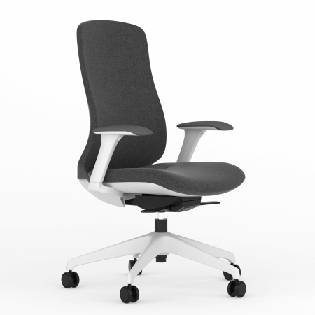 Birouri - SCAUN ERGONOMIC LUKY, ALB, GRI INCHIS