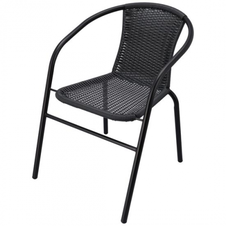 Scaune terasa - SCAUN GRADINA/BISTRO, JUMI, METAL, RATAN, GRI, 53X60X73 CM