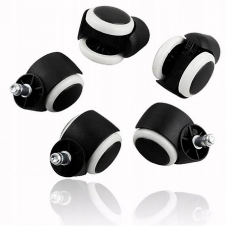 SCAUN SALON COSMETICA, RODEO, ROTATIV, ALB, CU HUSA NEAGRA, 37X38X65 CM [2]