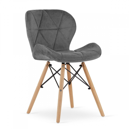 Scaune - SCAUN SCANDINAV, CATIFEA GRI