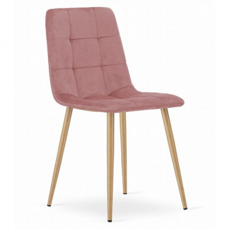 Scaune stil snadinav - SCAUN STIL SCANDINAV, ARTOOL, KARA, CATIFEA, LEMN, ROZ, 44.5X50.5X87 CM