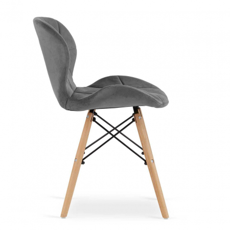 SCAUN STIL SCANDINAV, ARTOOL, LAGO VELVET, CATIFEA, LEMN, GRI, 48X43X74 CM [9]