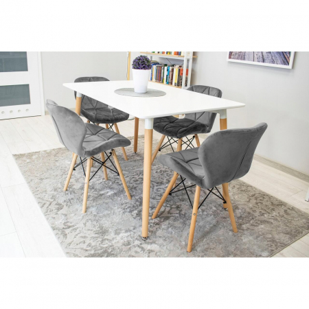 SCAUN STIL SCANDINAV, ARTOOL, LAGO VELVET, CATIFEA, LEMN, GRI, 48X43X74 CM [1]